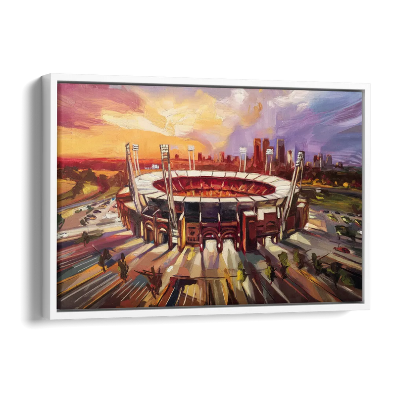 Kansas City Chiefs Stadium Side - White Canvas Wall Art
