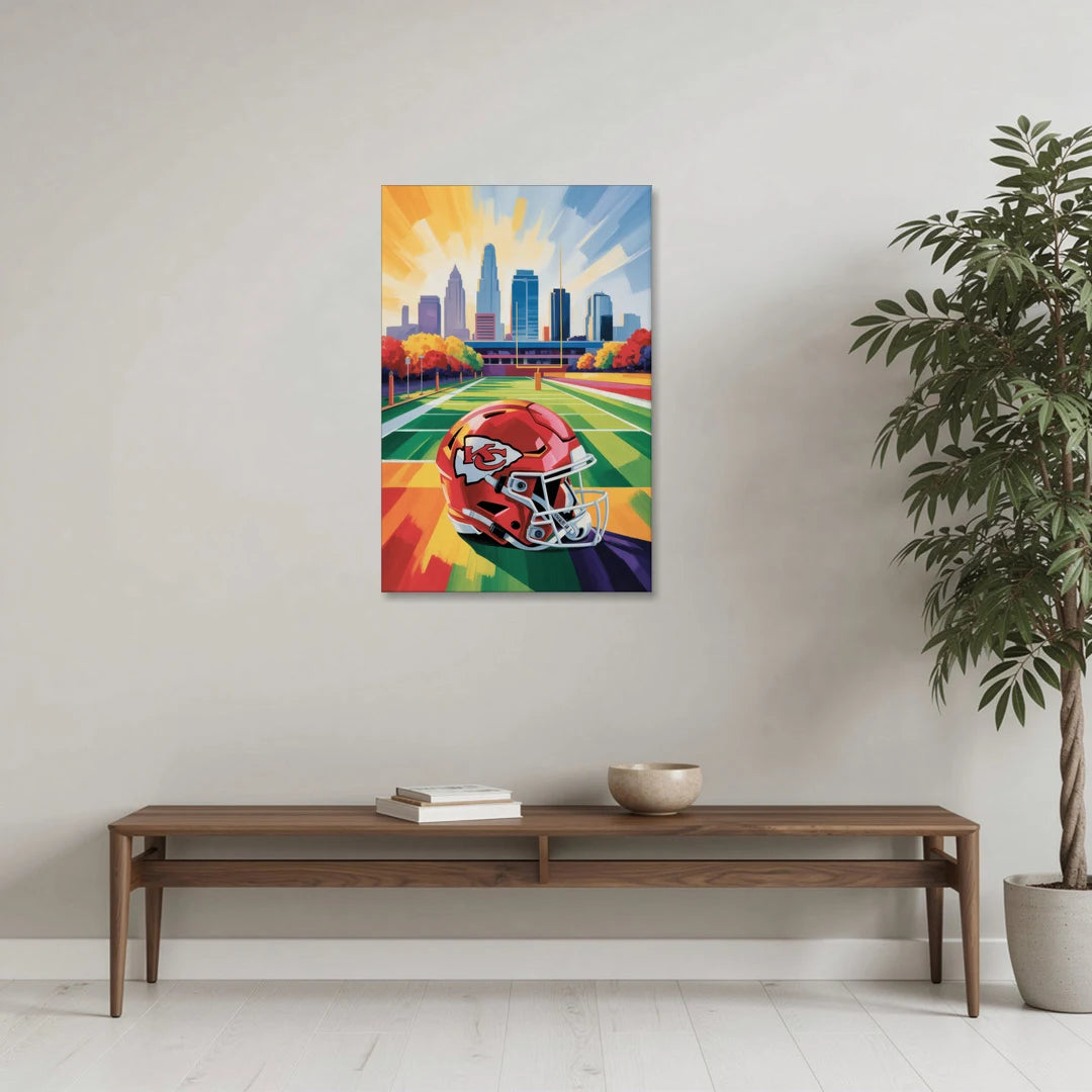 Kansas City Chiefs Vibrant Impressionistic Landscape - Canvas Wall Art - Coffee Table - 24x36
