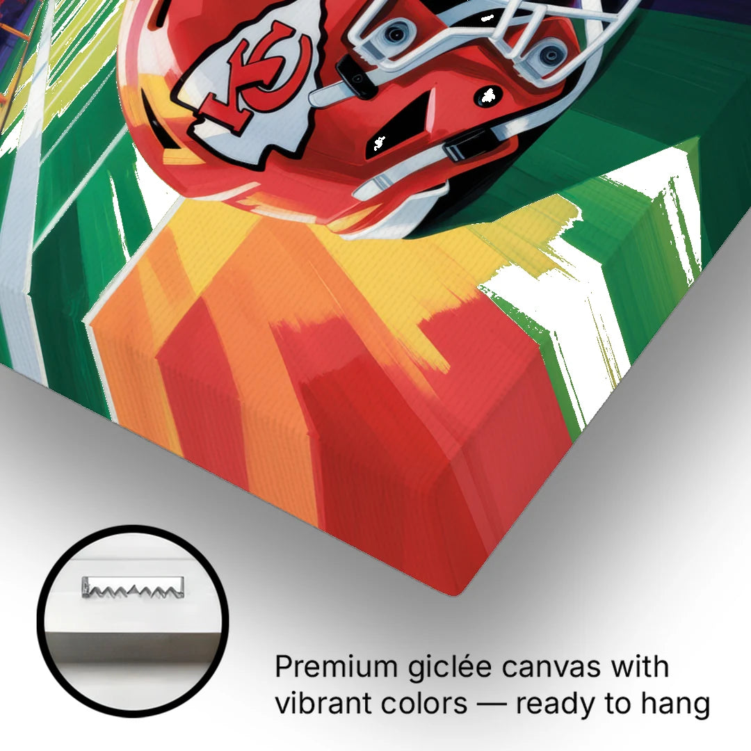 Kansas City Chiefs Vibrant Impressionistic Landscape - Canvas Wall Art - Gallery Wrap Corner