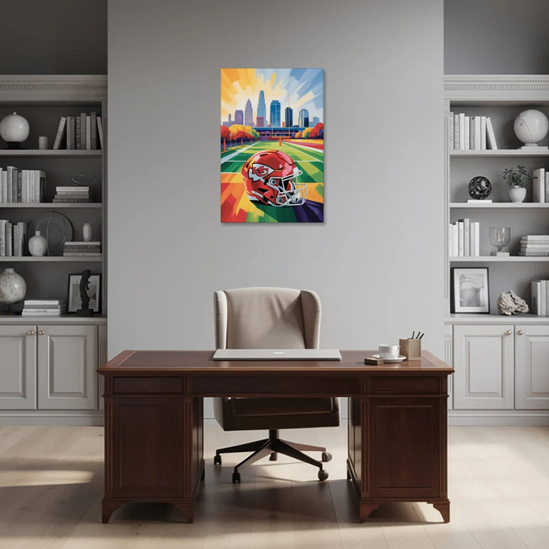 Kansas City Chiefs Vibrant Impressionistic Landscape - Canvas Wall Art - Office - 24x36
