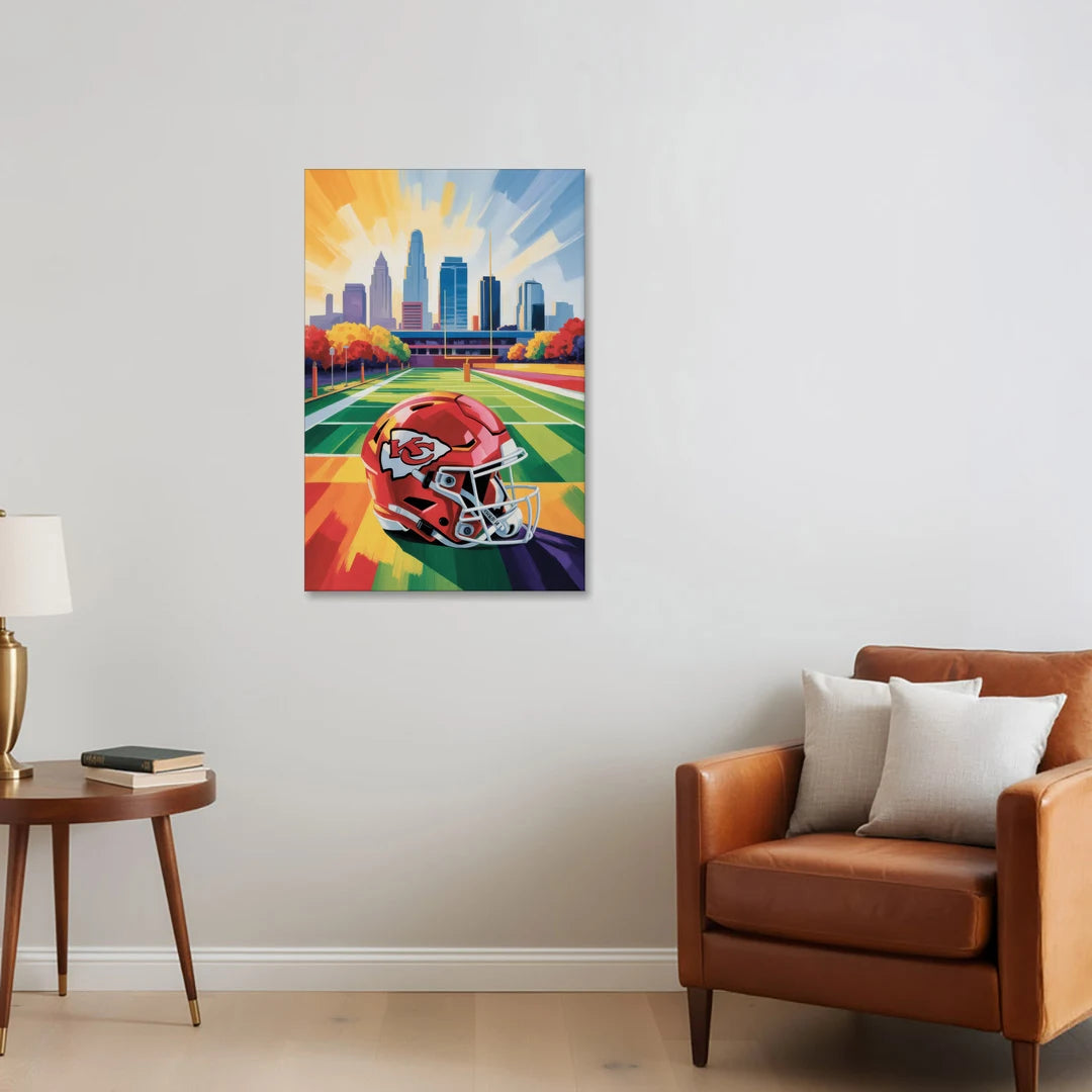Kansas City Chiefs Vibrant Impressionistic Landscape - Canvas Wall Art - Sofa - 24x36