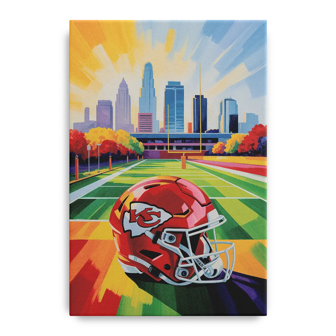 Kansas City Chiefs Vibrant Impressionistic Landscape - Canvas Wall Art