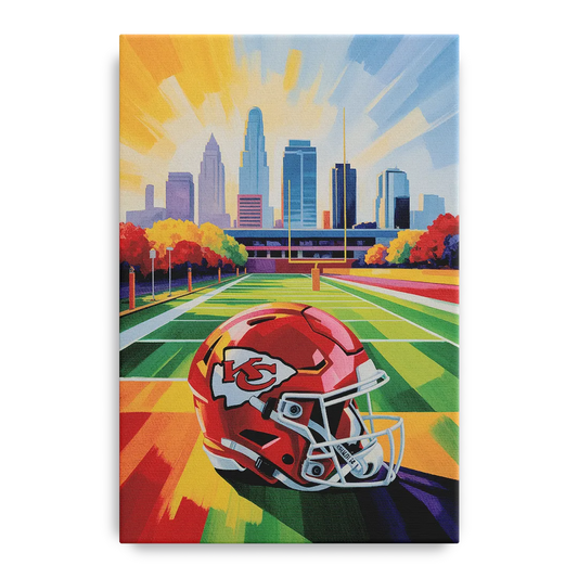 Kansas City Chiefs Vibrant Impressionistic Landscape - Canvas Wall Art