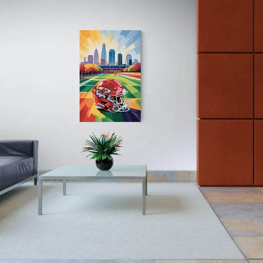 Kansas City Chiefs Vibrant Impressionistic Landscape - Canvas Wall Art Living Room