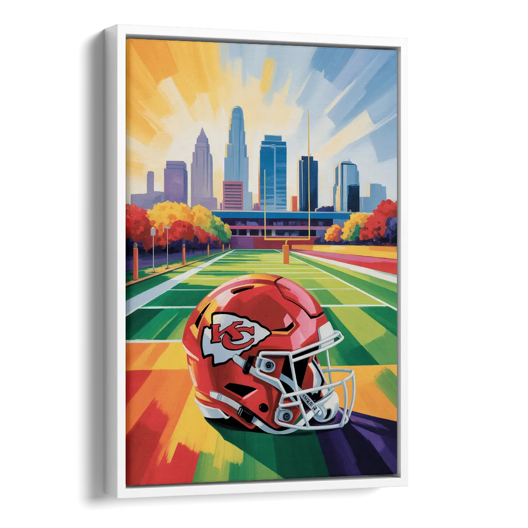 Kansas City Chiefs Vibrant Impressionistic Landscape Side - White Canvas Wall Art