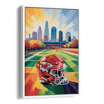 Kansas City Chiefs Vibrant Impressionistic Landscape Side - White Canvas Wall Art