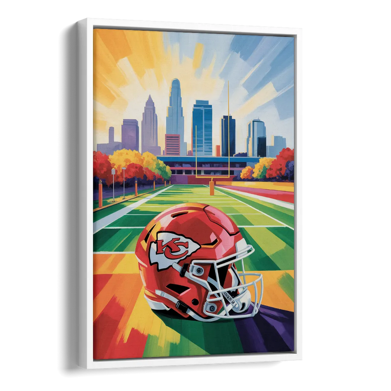Kansas City Chiefs Vibrant Impressionistic Landscape Side - White Canvas Wall Art