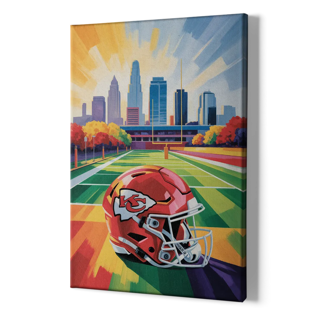 Kansas City Chiefs Vibrant Impressionistic Landscape - Canvas Print Art Sides