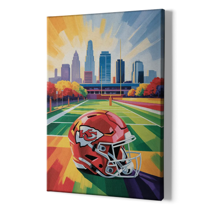 Kansas City Chiefs Vibrant Impressionistic Landscape - Canvas Print Art Sides