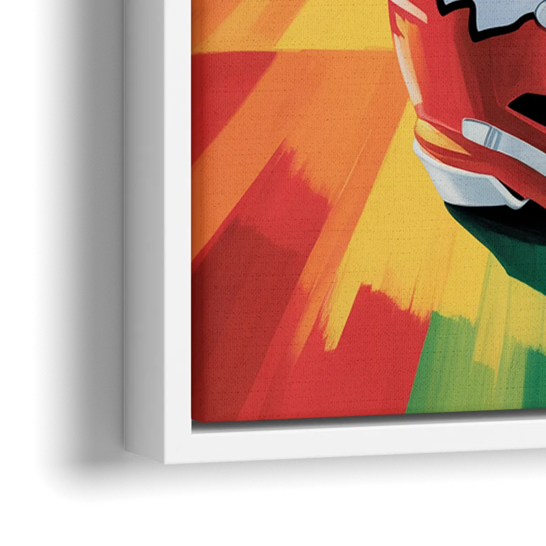 Kansas City Chiefs Vibrant Impressionistic Landscape - Close-Up White Frame Canvas