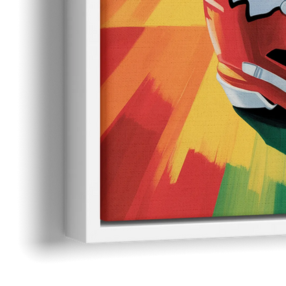 Kansas City Chiefs Vibrant Impressionistic Landscape - Close-Up White Frame Canvas