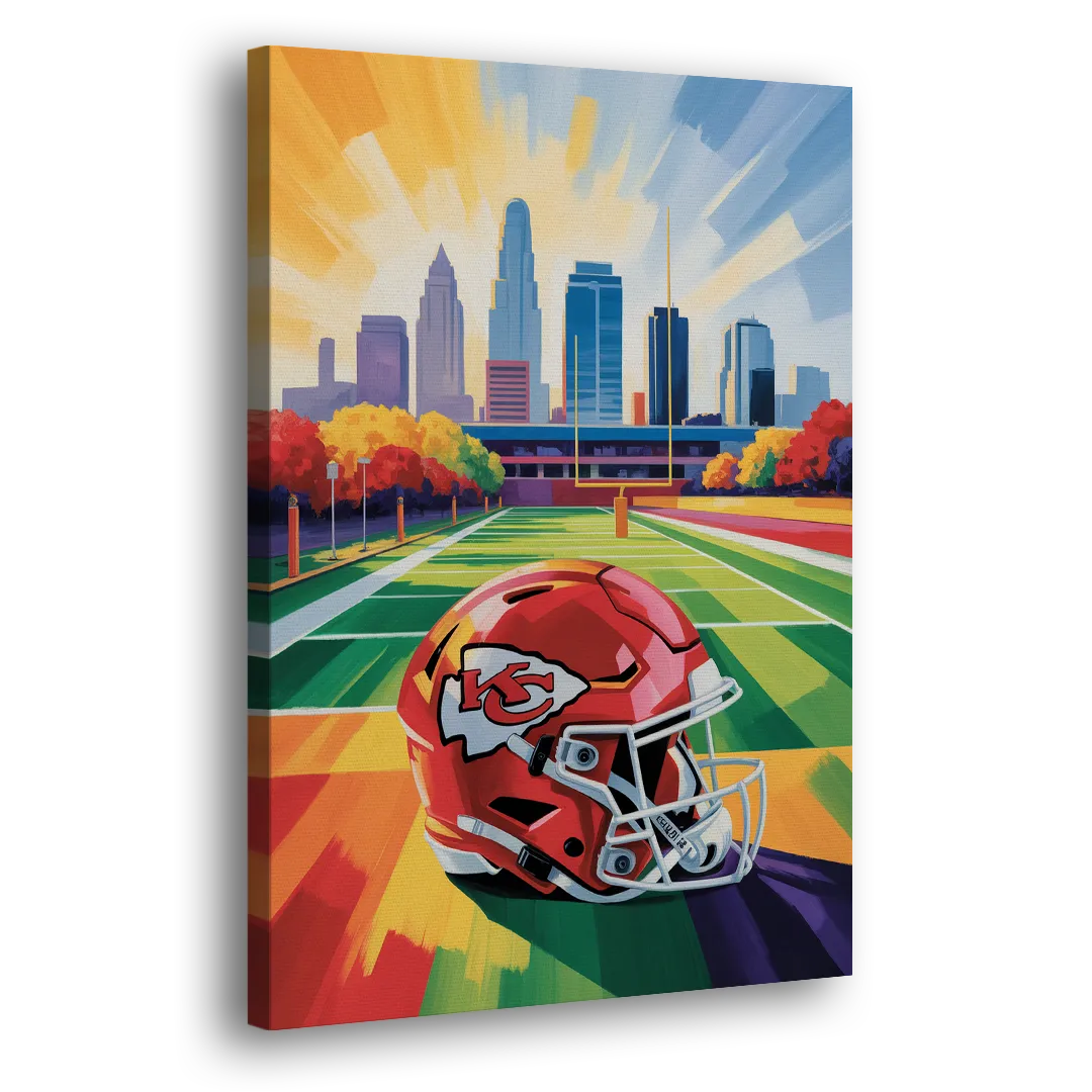 Kansas City Chiefs Vibrant Impressionistic Landscape Side - Canvas Wall Art
