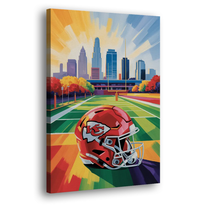 Kansas City Chiefs Vibrant Impressionistic Landscape Side - Canvas Wall Art