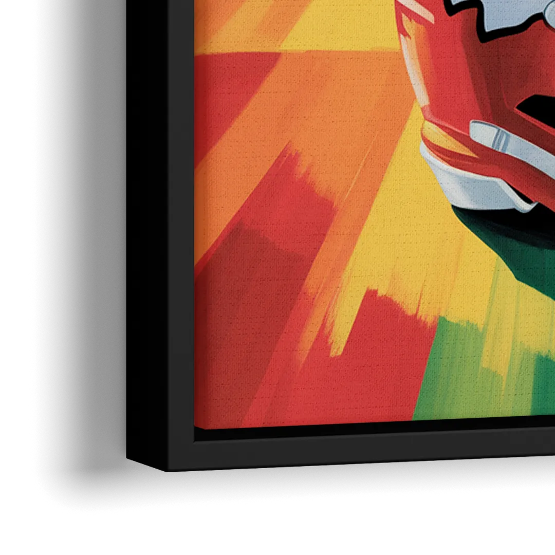 Kansas City Chiefs Vibrant Impressionistic Landscape - Close-Up Black Frame Canvas
