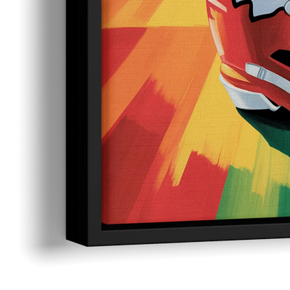 Kansas City Chiefs Vibrant Impressionistic Landscape - Close-Up Black Frame Canvas
