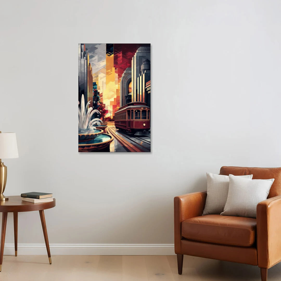 Kansas City Cultural Icons - Canvas Wall Art - Sofa - 24x36
