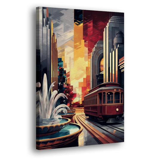 Kansas City Cultural Icons Side - Canvas Wall Art