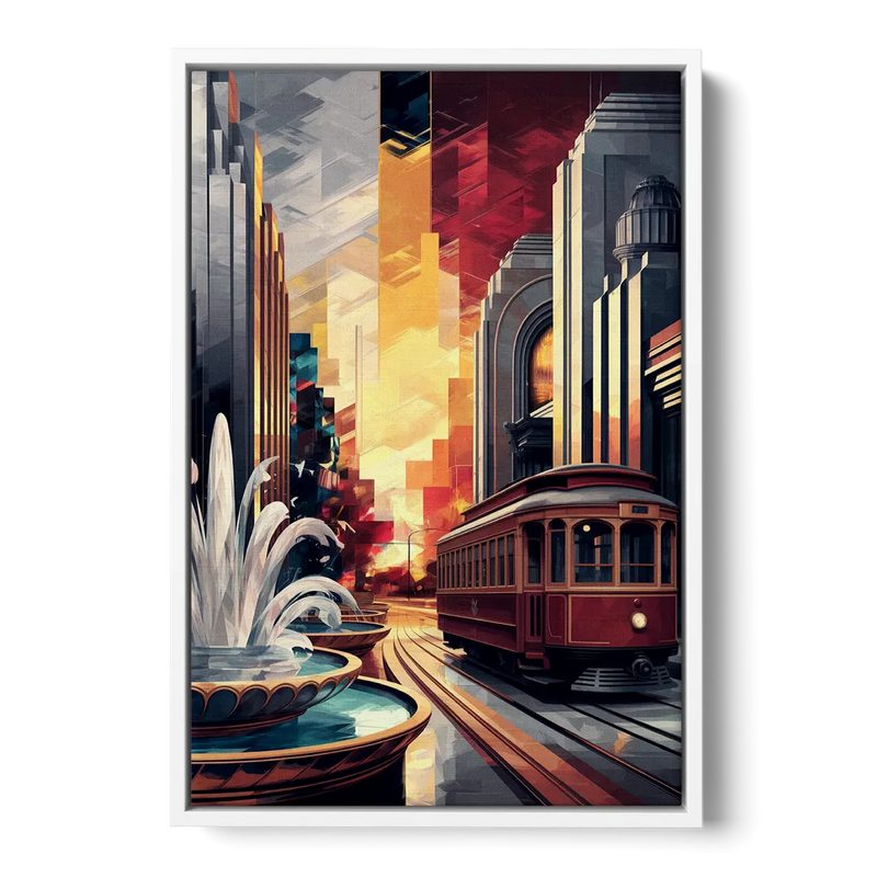 Kansas City Cultural Icons Front - White Canvas Wall Art