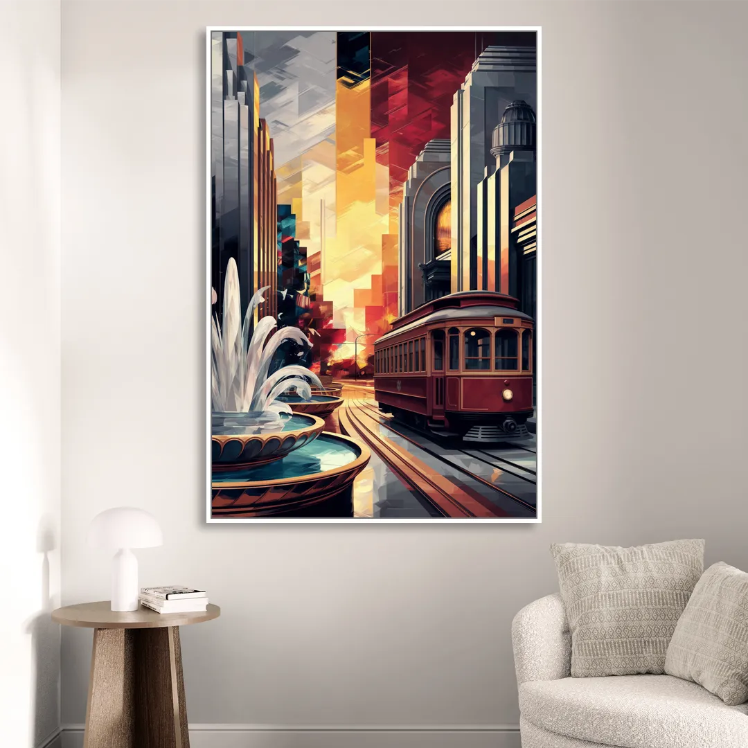 Kansas City Cultural Icons Sitting Room - White Canvas Wall Art