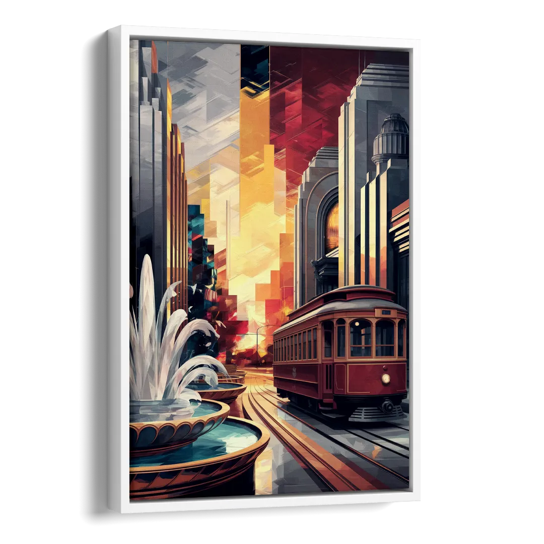 Kansas City Cultural Icons Side - White Canvas Wall Art