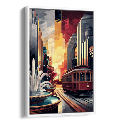 Kansas City Cultural Icons Side - White Canvas Wall Art