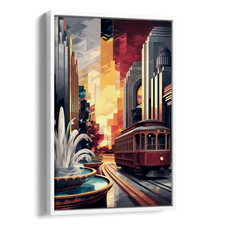 Kansas City Cultural Icons Side - White Canvas Wall Art