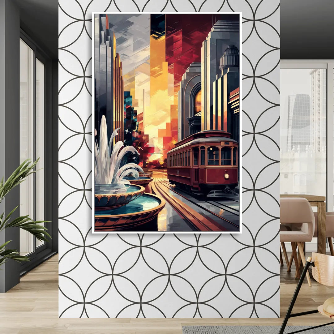 Kansas City Cultural Icons Living Room - White Canvas Wall Art