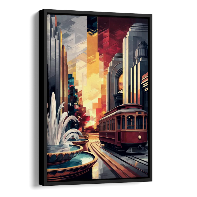 Kansas City Cultural Icons Side - Black Canvas Wall Art