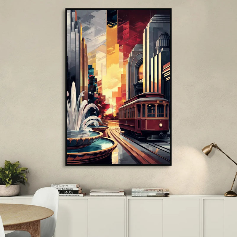 Kansas City Cultural Icons Sitting Room - Black Canvas Wall Art