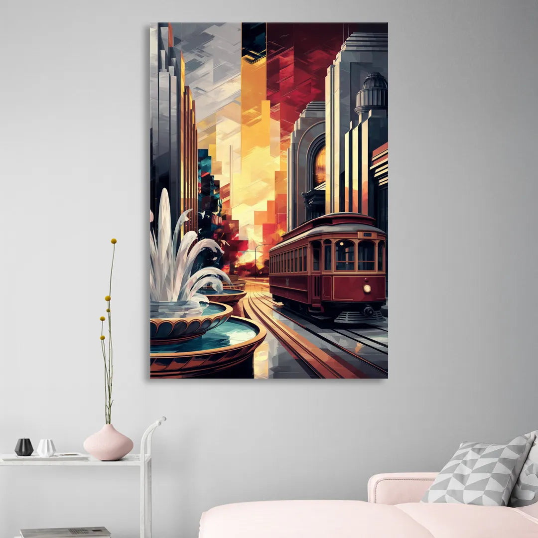 Kansas City Cultural Icons Living Room - Canvas Wall Art
