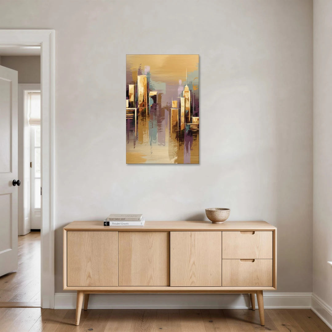 Kansas City Downtown Panorama - Canvas Wall Art - Coffee Table - 24x36