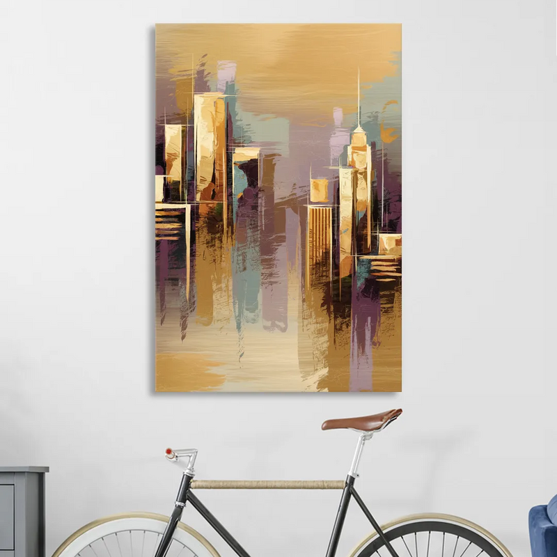 Kansas City Downtown Panorama Living Room - Canvas Wall Art