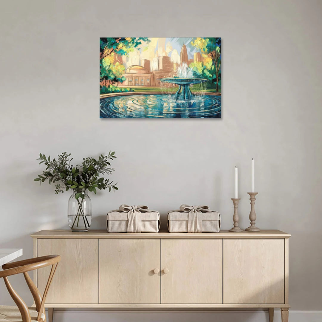 Kansas City Fountains And Parks - Canvas Wall Art - Coffee Table - 36x24