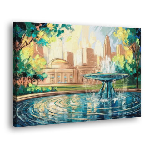 Kansas City Fountains And Parks - Canvas Wall Art - Side