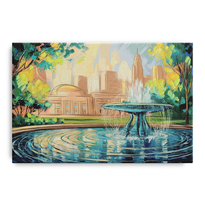 Kansas City Fountains And Parks Front - Canvas Wall Art