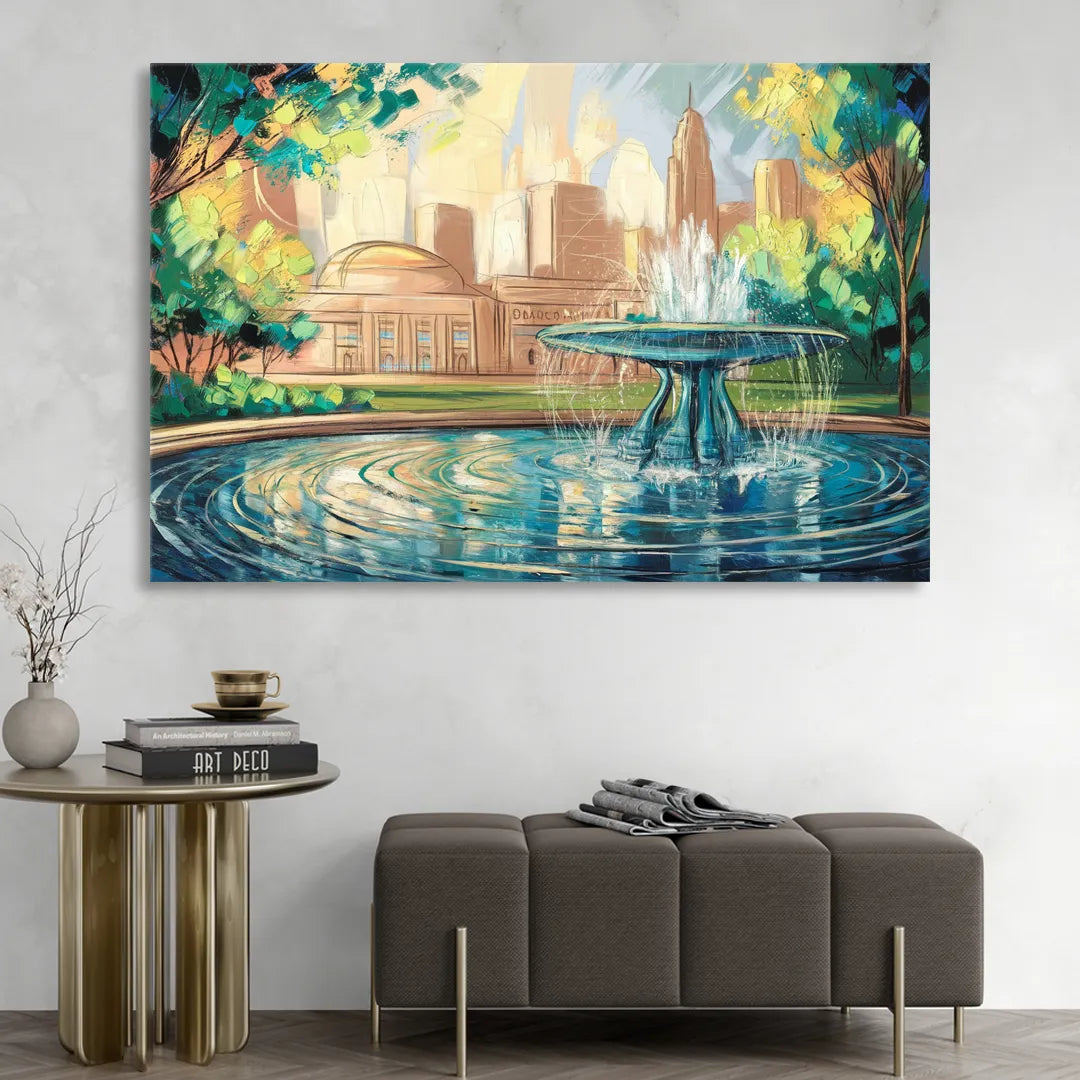 Kansas City Fountains And Parks Sitting Room - Canvas Wall Art
