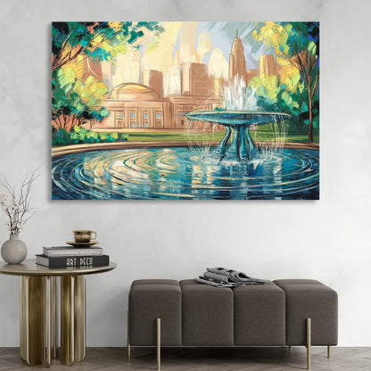 Kansas City Fountains And Parks Sitting Room - Canvas Wall Art