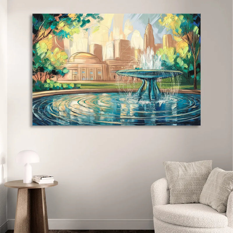 Kansas City Fountains And Parks Living Room - Canvas Wall Art