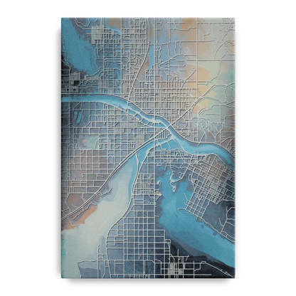 Kansas City Missouri Map Front - Canvas Wall Art