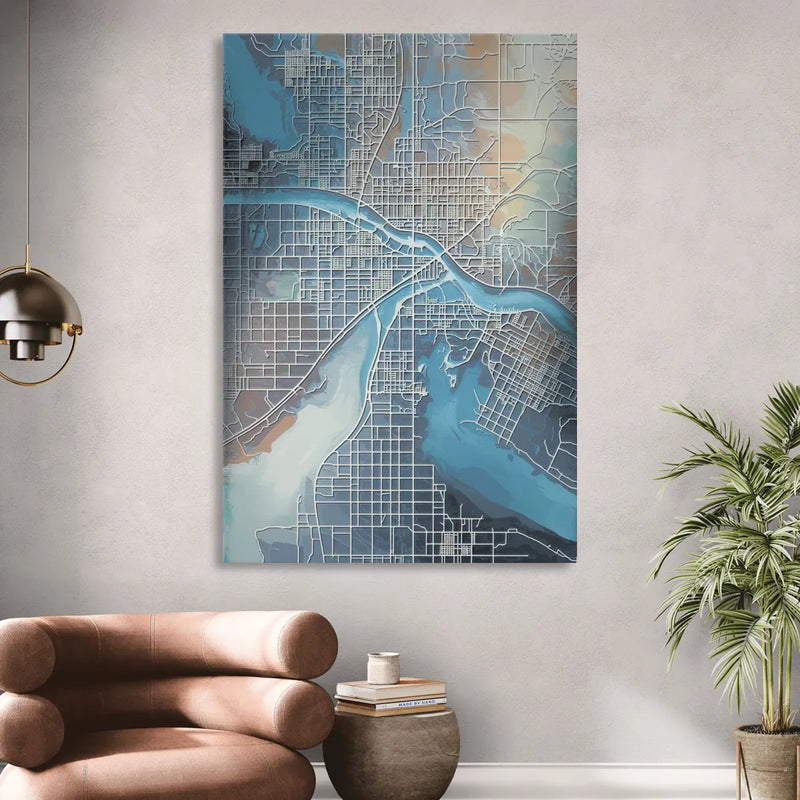 Kansas City Missouri Map Sitting Room - Canvas Wall Art