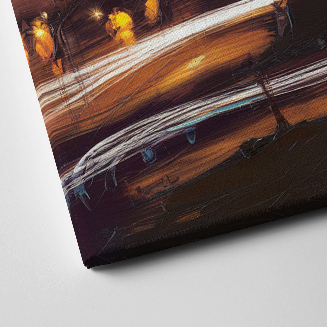 Kansas City Nighttime Skyline Canvas Close Up