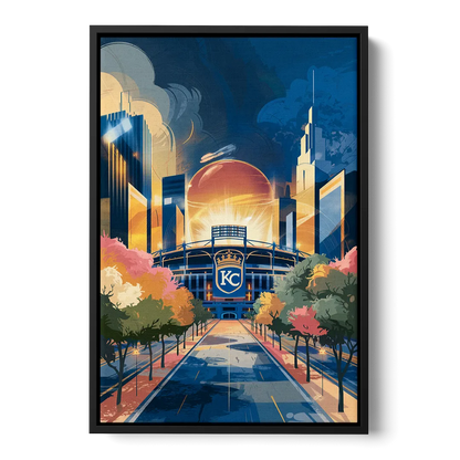 Kansas City Royals Championship Front - Black Canvas Wall Art