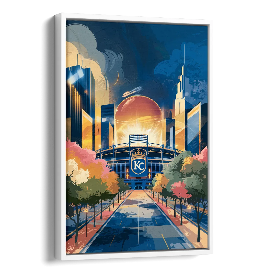Kansas City Royals Championship Side - White Canvas Wall Art