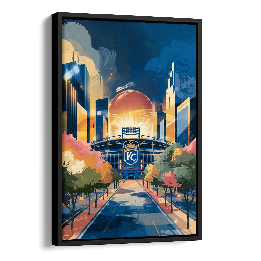 Kansas City Royals Championship Side - Black Canvas Wall Art