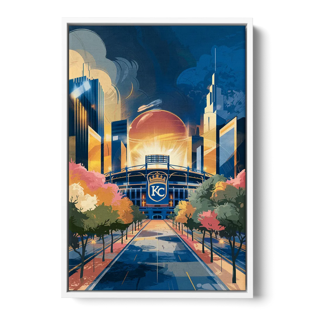 Kansas City Royals Championship Front - White Canvas Wall Art
