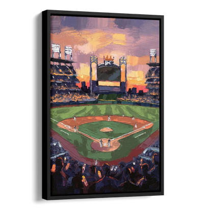Kansas City Royals Stadium View Side - Black Canvas Wall Art