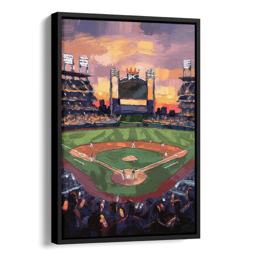 Kansas City Royals Stadium View Side - Black Canvas Wall Art