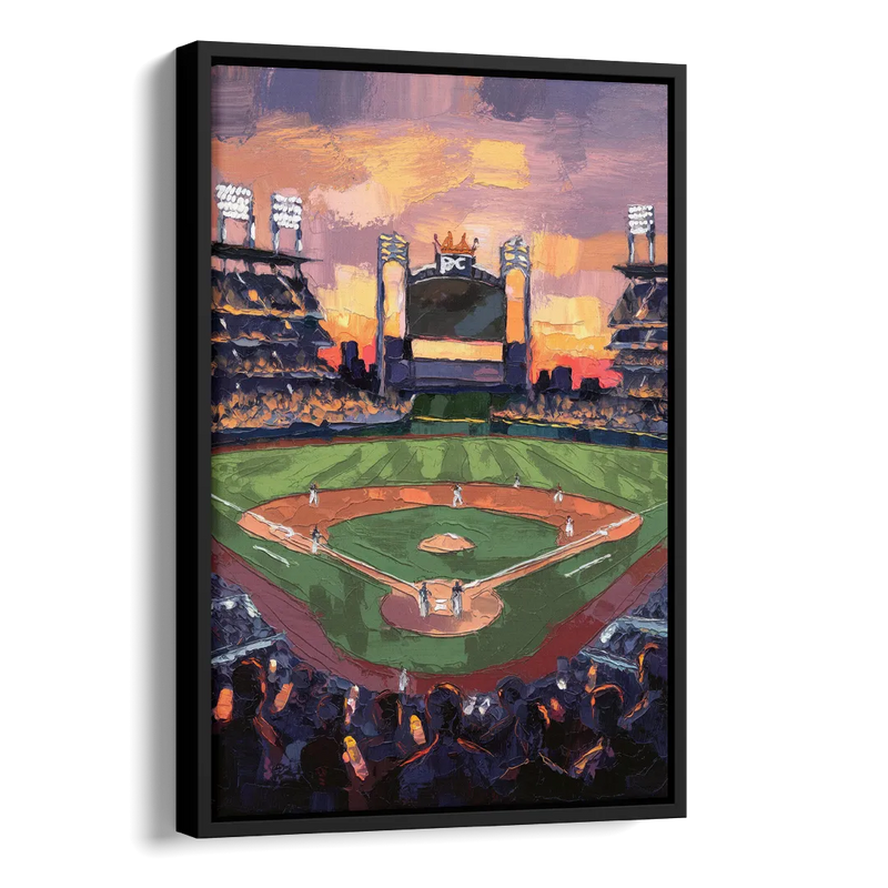 Kansas City Royals Stadium View Side - Black Canvas Wall Art