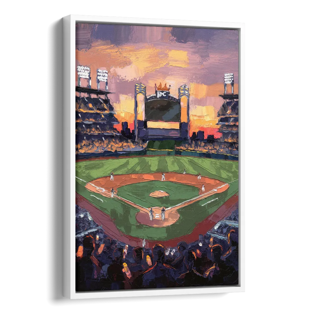 Kansas City Royals Stadium View Side - White Canvas Wall Art