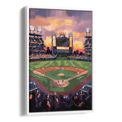 Kansas City Royals Stadium View Side - White Canvas Wall Art